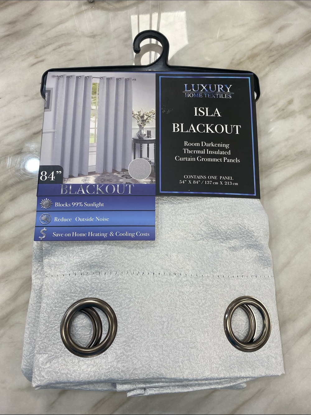 ISLA Blackout Curtain Panel in Silver Gray by